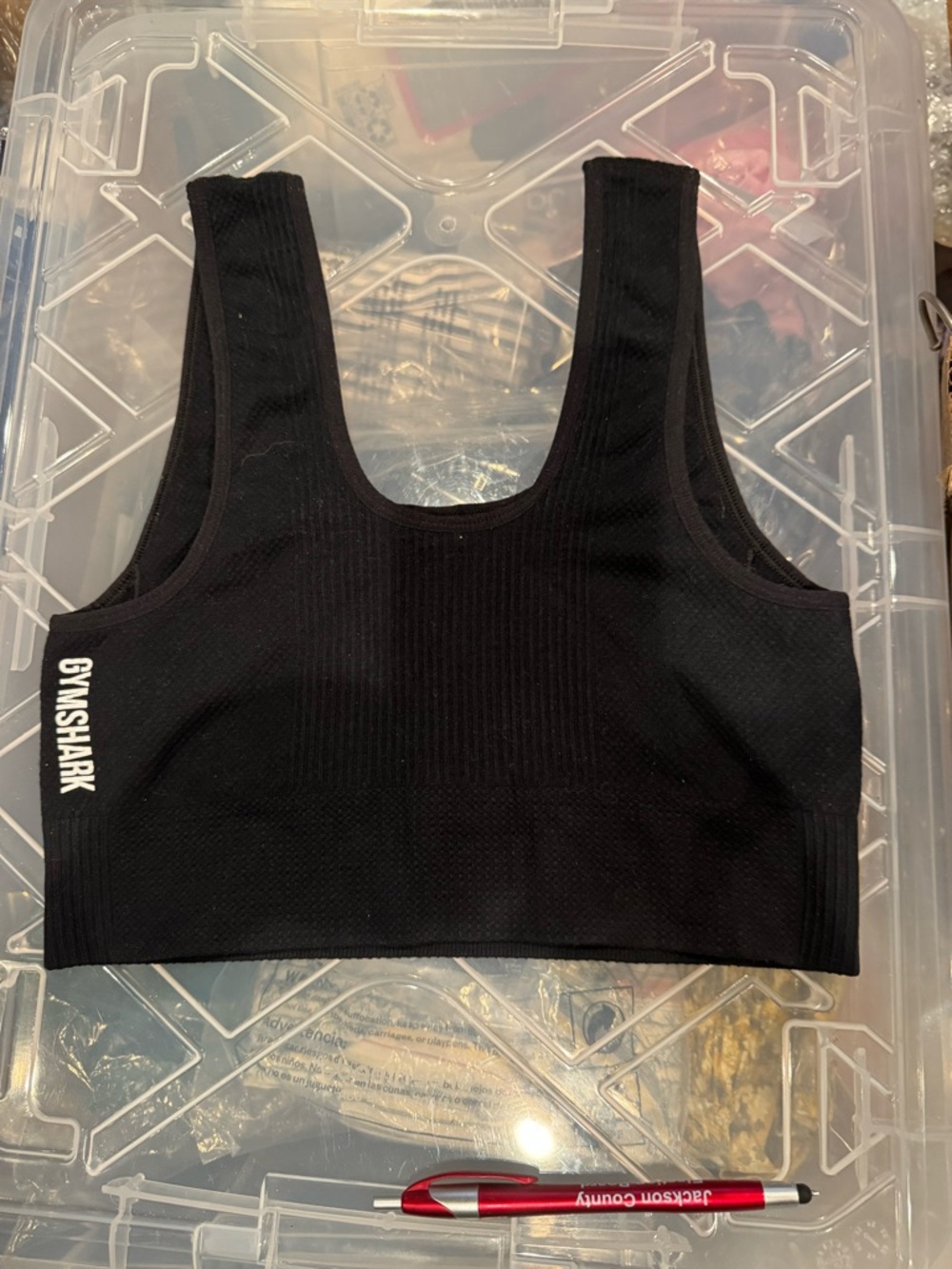 Gymshark Black Ribbed Sports Bra